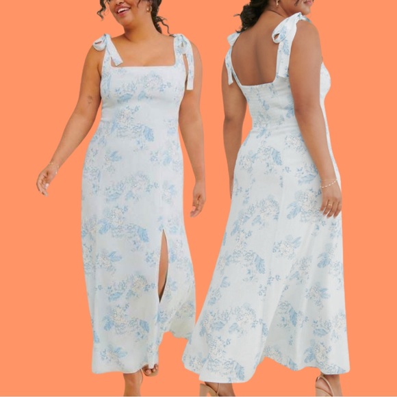 Anthropologie Awaylee Tie Strap Floral Maxi Dress — Size 3X — EUC 🪻 - Picture 2 of 4